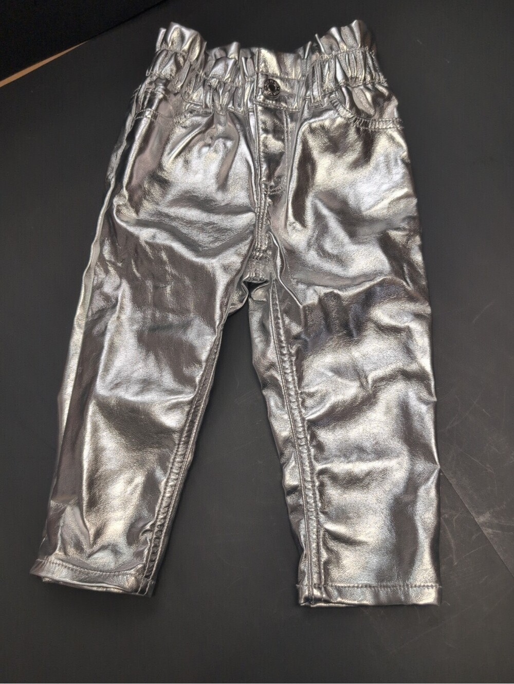 Gap BabyGap Toddler Metallic Just Like Mom Jeans Silver Girls 2 years